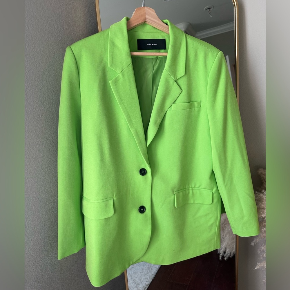 Vero Moda oversized blazer in bright green
